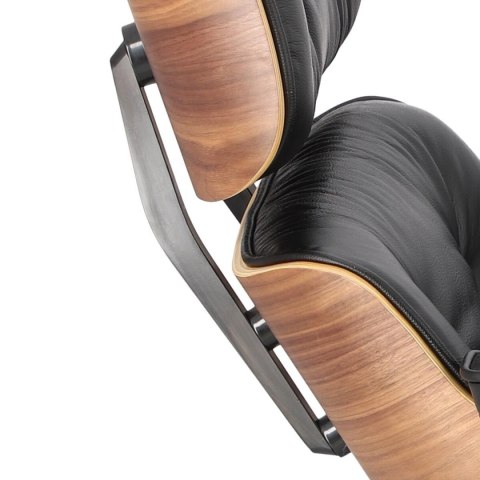 Fotel Vip z podnóżkiem czarny/walnut /standard base ( Rozmiar: uniwersalny )