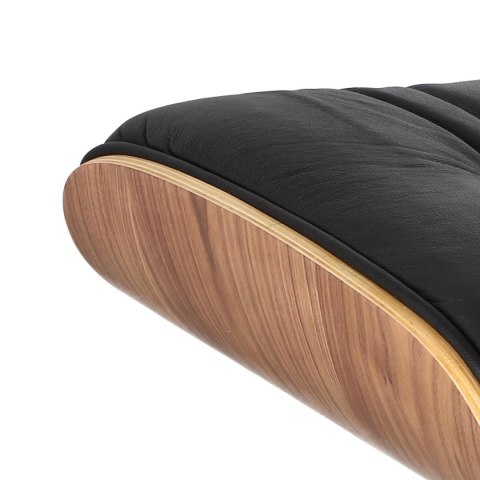 Fotel Vip z podnóżkiem czarny/walnut /standard base ( Rozmiar: uniwersalny )