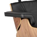 Fotel Vip z podnóżkiem czarny/walnut /standard base ( Rozmiar: uniwersalny )