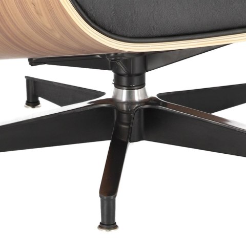 Fotel Vip z podnóżkiem czarny/walnut /standard base ( Rozmiar: uniwersalny )