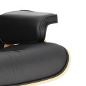 Fotel Vip z podnóżkiem czarny/walnut /standard base ( Rozmiar: uniwersalny )