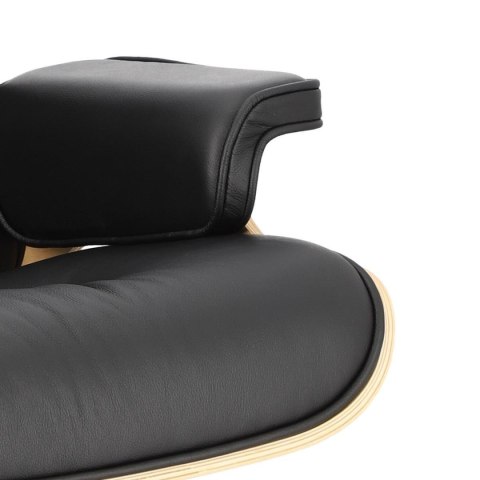Fotel Vip z podnóżkiem czarny/walnut /standard base ( Rozmiar: uniwersalny )
