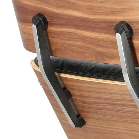 Fotel Vip z podnóżkiem czarny/walnut /standard base ( Rozmiar: uniwersalny )