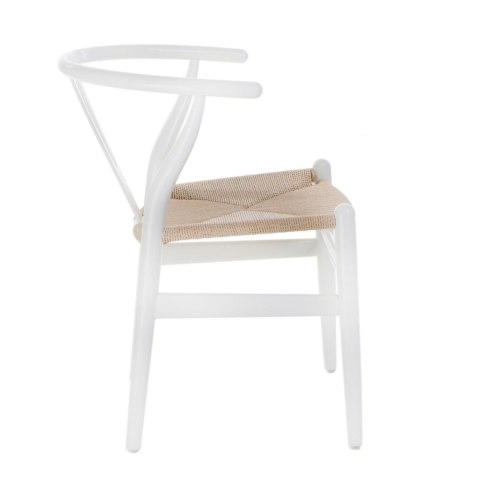 Krzesło Wicker Naturalne białe inspirowa ny Wishbone ( Rozmiar: uniwersalny )