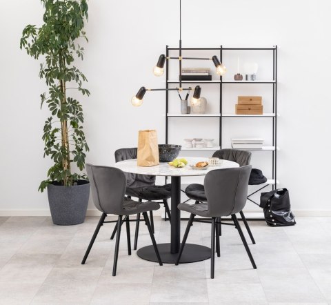 Stół okrągły Corby marmur/czarny 105cm ( Rozmiar: uniwersalny )