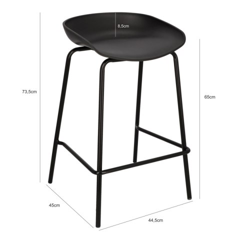 Stołek barowy Grego czarny 65 cm ( Rozmiar: uniwersalny )