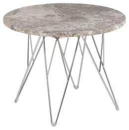 Stolik kawowy Prunus 55cm marmur szary/ chrom ( Rozmiar: uniwersalny )