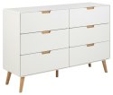 Komoda Lowell z 6 szufladami biała ( Rozmiar: uniwersalny )