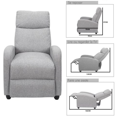 Fotel rozkładany Recliner Dream szary ( Rozmiar: uniwersalny )