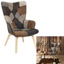 Fotel uszak Helsinki brązowy patchwork ( Rozmiar: uniwersalny )