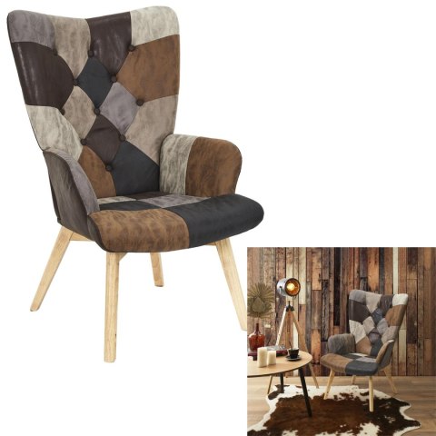 Fotel uszak Helsinki brązowy patchwork ( Rozmiar: uniwersalny )