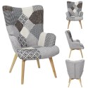 Fotel uszak Helsinki szary patchwork ( Rozmiar: uniwersalny )