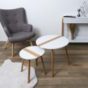 Zestaw 2 stolików kawowych Paraiba biały/naturalny ( Rozmiar: uniwersalny )