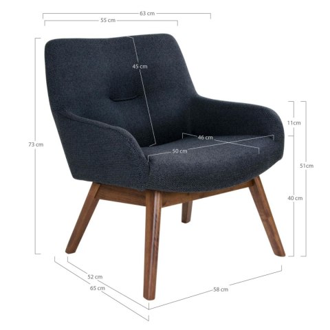 Fotel London grantowy/ orzech ( Rozmiar: uniwersalny )