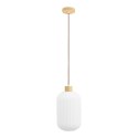 Lampa wisząca Argalo szkło/drewno, biała ( Rozmiar: uniwersalny )
