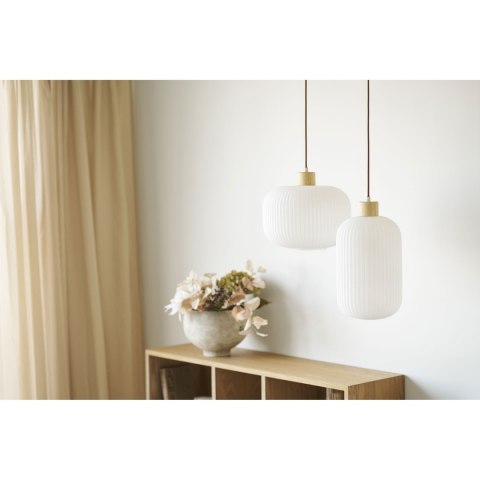 Lampa wisząca Argalo szkło/drewno, biała ( Rozmiar: uniwersalny )
