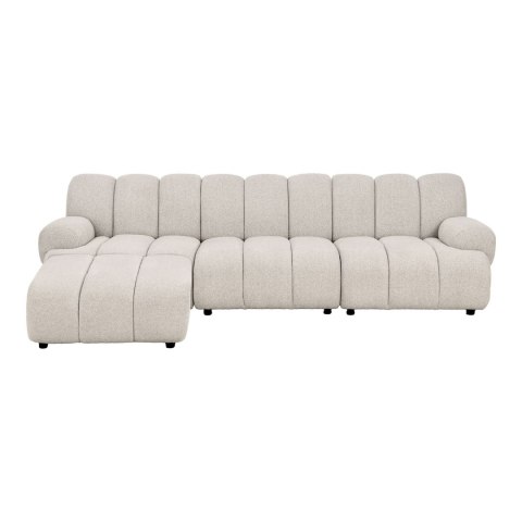 Sofa modułowa Taza 3,5-osobowa z pufem piaskowa, lewa ( Rozmiar: uniwersalny )