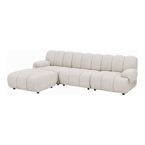 Sofa modułowa Taza 3,5-osobowa z pufem piaskowa, lewa ( Rozmiar: uniwersalny )