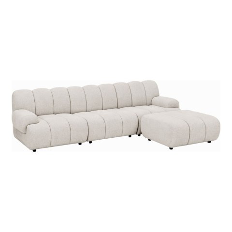 Sofa modułowa Taza 3,5-osobowa z pufem piaskowa, prawa ( Rozmiar: uniwersalny )