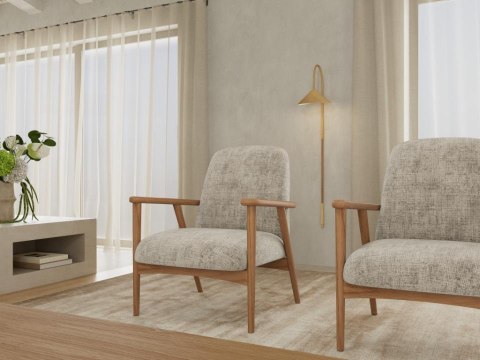 Fotel Auckland beżowy/ dąb Apia 453 ( Rozmiar: uniwersalny )
