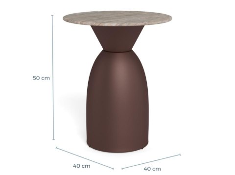 Stolik kawowy Ferrol 40cm szary marmur/ brązowy ( Rozmiar: uniwersalny )