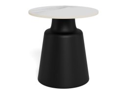 Stolik kawowy Santorini 45cm biały ceramiczny/ czarny ( Rozmiar: uniwersalny )