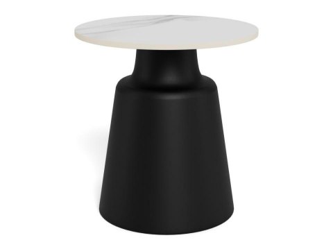 Stolik kawowy Santorini 45cm biały ceramiczny/ czarny ( Rozmiar: uniwersalny )