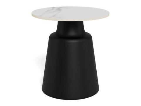 Stolik kawowy Santorini 45cm biały ceramiczny/ czarny ( Rozmiar: uniwersalny )