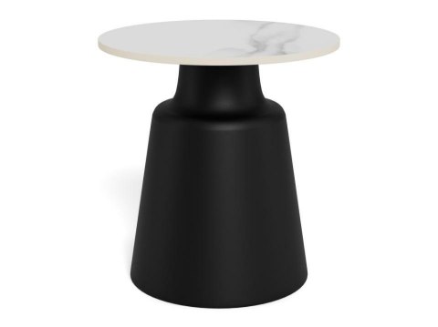 Stolik kawowy Santorini 45cm biały ceramiczny/ czarny ( Rozmiar: uniwersalny )