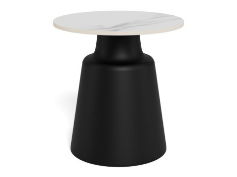 Stolik kawowy Santorini 45cm biały ceramiczny/ czarny ( Rozmiar: uniwersalny )