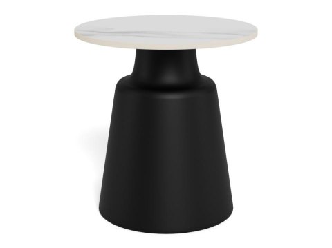 Stolik kawowy Santorini 45cm biały ceramiczny/ czarny ( Rozmiar: uniwersalny )