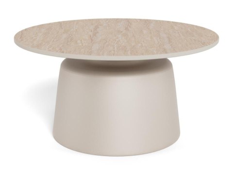 Stolik kawowy Santorini 70cm beżowy ceramiczny ( Rozmiar: uniwersalny )