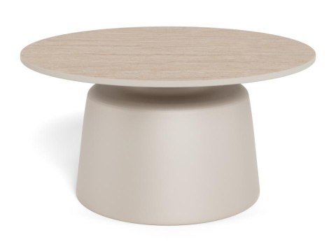 Stolik kawowy Santorini 70cm beżowy ceramiczny ( Rozmiar: uniwersalny )