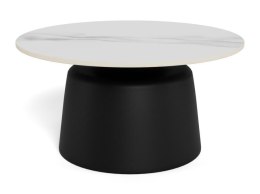 Stolik kawowy Santorini 70cm biały ceramiczny/ czarny ( Rozmiar: uniwersalny )