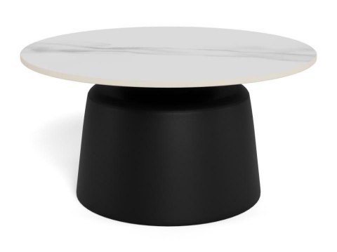 Stolik kawowy Santorini 70cm biały ceramiczny/ czarny ( Rozmiar: uniwersalny )