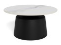 Stolik kawowy Santorini 70cm biały ceramiczny/ czarny ( Rozmiar: uniwersalny )