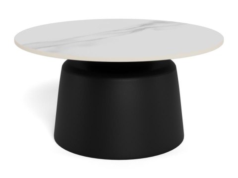 Stolik kawowy Santorini 70cm biały ceramiczny/ czarny ( Rozmiar: uniwersalny )