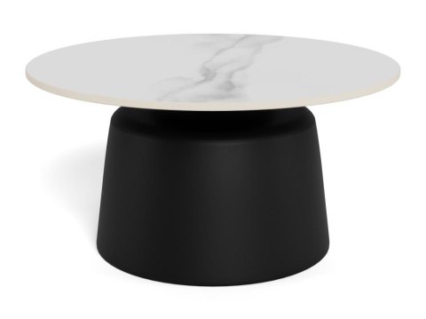 Stolik kawowy Santorini 70cm biały ceramiczny/ czarny ( Rozmiar: uniwersalny )