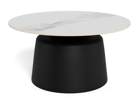 Stolik kawowy Santorini 70cm biały ceramiczny/ czarny ( Rozmiar: uniwersalny )