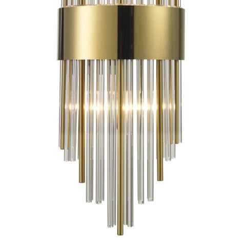 Lampa ścienna DRACO-S, 45 cm - kryształowo - złota, styl glamour