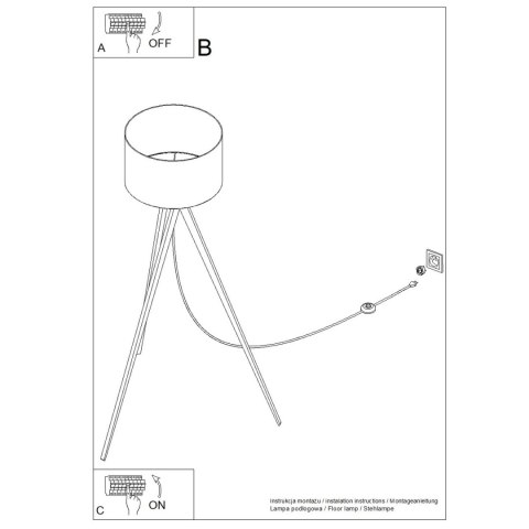 Lampa podłogowa NATT burgund
