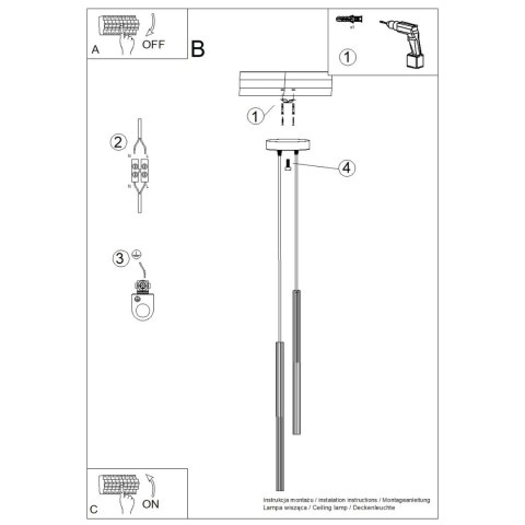 Lampa wisząca ARCHE 2P biała