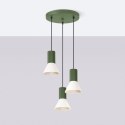 Lampa wisząca ESTRIA 3P beżowa/zielona oliwka