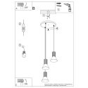 Lampa wisząca ESTRIA 3P beżowa/zielona oliwka