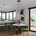 Lampa wisząca ESTRIA 3P beżowa/zielona oliwka