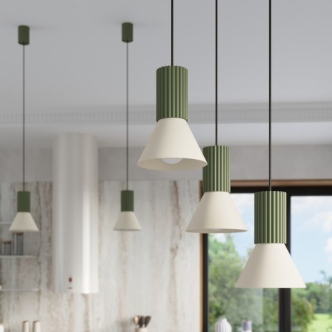 Lampa wisząca ESTRIA 3P beżowa/zielona oliwka
