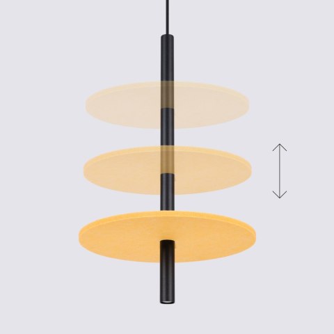 Lampa wisząca FELTRO 1 czarna/żółta