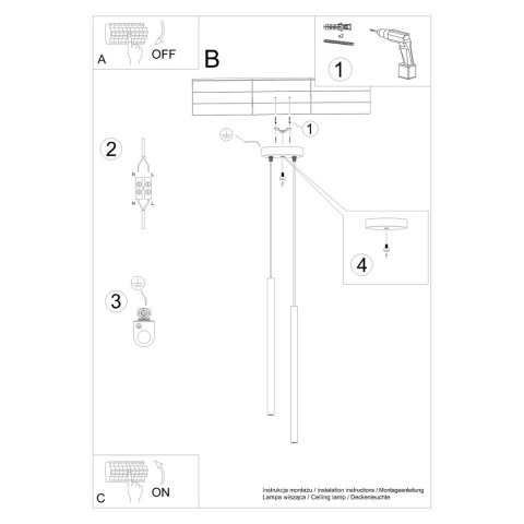 Lampa wisząca PASTELO 2 błękitna