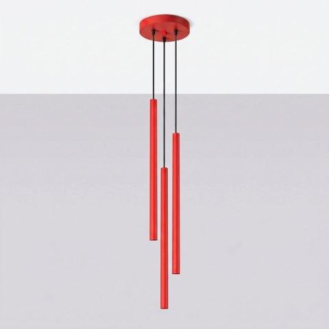 Lampa wisząca PASTELO 3P czerwona