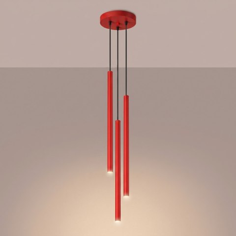 Lampa wisząca PASTELO 3P czerwona